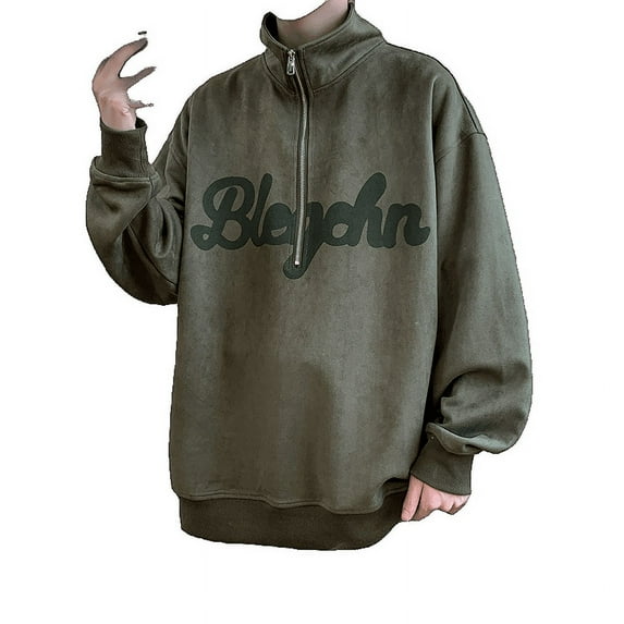 Hong Kong Style - Polo Collar Sweatshirt Men'S Clothing Trendy Brand Loose Couple Niche Jacket Creamy-White 3Xl