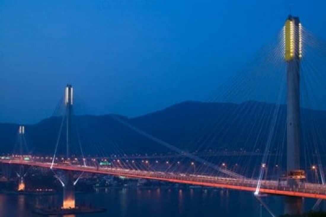 Hong Kong Ting Kau Bridge Tsing Yi Island Ting Kau Canvas Art - Walter Bibikow DanitaDelimont (35 x 23)