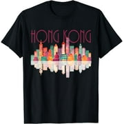 Hong Kong Travel Harbor Night City Line T-Shirt