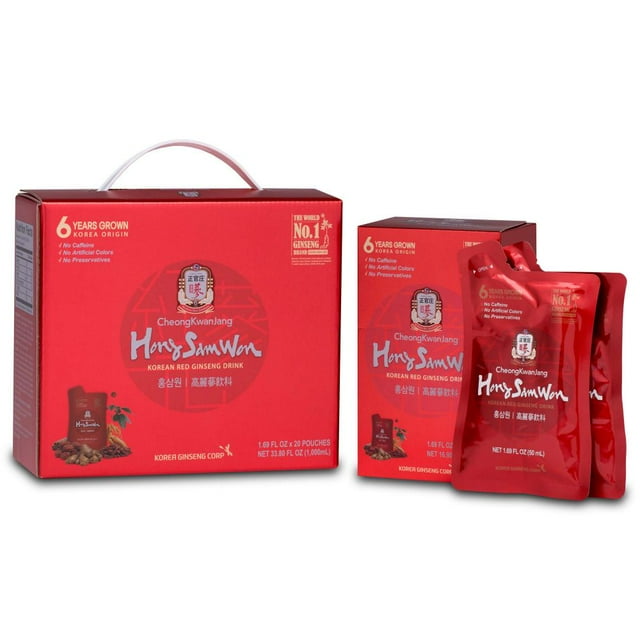 Hong Sam Won Korean Red Ginseng Hong Sam Won Korean Red Ginseng Drinks - 20 Pouches CheongKwanJang