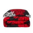 thumbnail image 1 of Hong and Arts Inc. Home Decor Soft Luxury Fluffy Goose Down Alternative Bedding Printed Comforter Set, Modern Red White Floral Black Base Black, Red,, 1 of 5