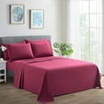 thumbnail image 1 of Hong and Arts Inc. Marina Decoration Ultra Soft Silky Deep Pocket Solid Rayon from Bamboo All Season Bedding Pleated Sheet Set Burgundy - Twin XL, 1 of 5