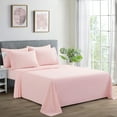 thumbnail image 1 of Hong and Arts Inc. Marina Decoration Ultra Soft Silky Deep Pocket Solid Rayon from Bamboo All Season Bedding Pleated Sheet Set Pink - Twin, 1 of 5
