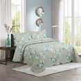 thumbnail image 1 of Hong and Arts Inc. Printed Stitching Coverlet Bedspread Soft Bedding Summer Quilt Set, Modern Floral Taupe Pattern King - 3 Piece, 1 of 5