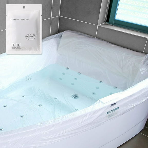 HongHeng 1 Pack Disposable Bathtub Cover Liner - Transparent Plastic Bathtub Liner, Portable Bath Tub Bag, Ideal for Travel Salon Spa Household Hotel Pet Bathing