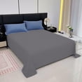 thumbnail image 1 of HongHeng 1 Pack Solid Color Flat Top Sheet Washed Cotton Like Textured Breathable Durable Soft Comfy, 1 of 6