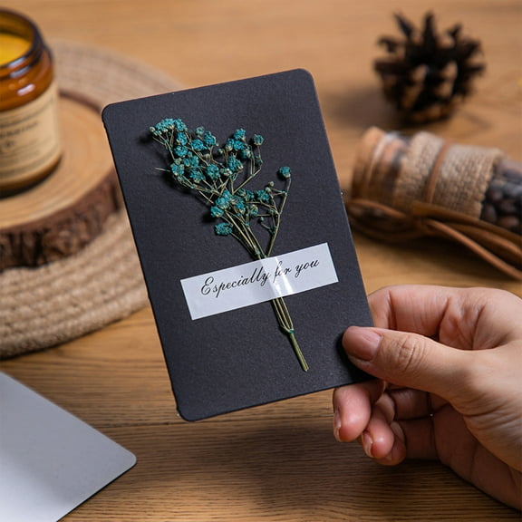 HongHeng 10Pcs Handmade Cards Real Flowers Holiday Greeting Cards for All Occasions, Thinking of You Gifts for Women, Blank Cards Set, Thank You Notes, Valentine's Day Birthday Cards