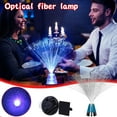 thumbnail image 1 of HongHeng 13" LED Fiber Optic Lamp - Battery Powered – Color Changing Crystal Base – Fiber Optic Light Sensory Lamp Valentine's Day Decoration, 1 of 9