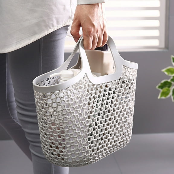 HongHeng 1Pc Biomass Plastic Laundry Storage Basket with Handle, Slim Basket