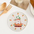 thumbnail image 1 of HongHeng 1Pc Bunny Carrot Easter Placemat, 7 Inch Spring Holiday Round Table Mats for Dining Decoration, 1 of 6