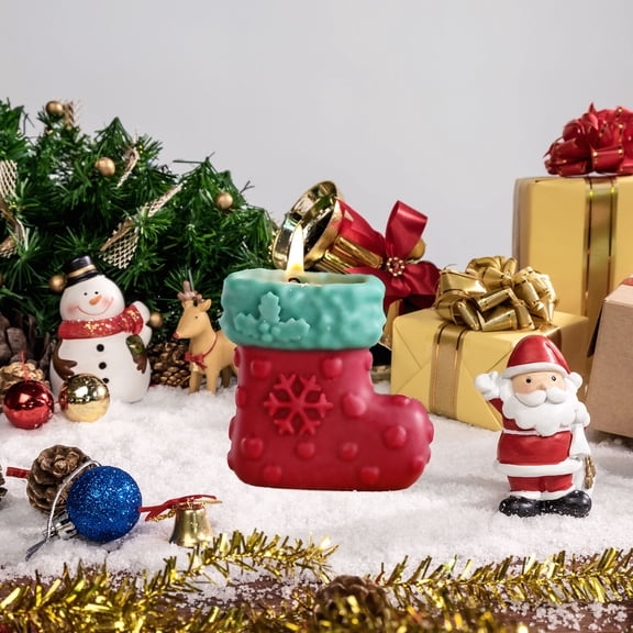 HongHeng 1Pc Christmas Boots Santa Claus Stocking Candle Soap Christmas Sock Cake Aromatherapy