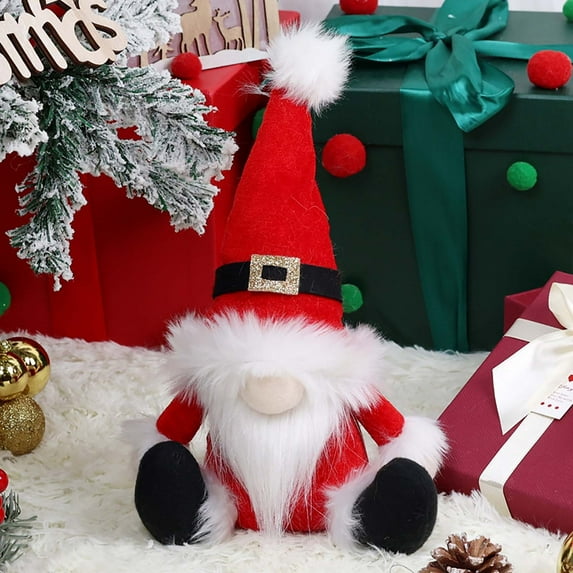 HongHeng 1Pc Christmas Gnomes Hanging Ornaments Summer Gnome Decor Birthday Gnome Unique Decoration Desktop Faceless Gnome Sitting Doll Ornaments for Winter Farmhouse Home Decor
