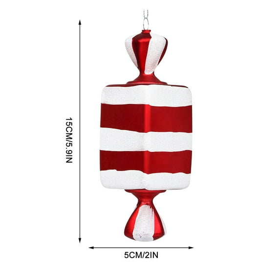 HongHeng 1Pc Christmas Hanging Candy Balls Ornaments Red White Candy Pendant for Home Part Christmas Tree Decorations Xmas Indoor Outdoor Party Decoration