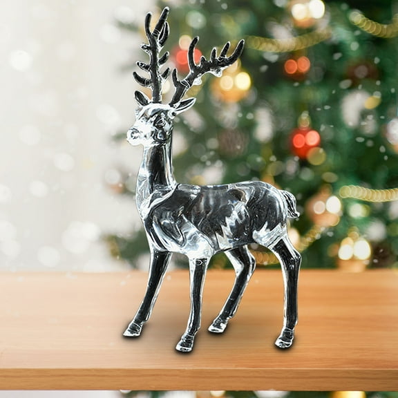 HongHeng 1Pc Christms Crystal Deer Animals Lovely Elegant Craft Decorations for Home Ornaments Christmas Collectible Birthday Gifts Reindeer Figurines