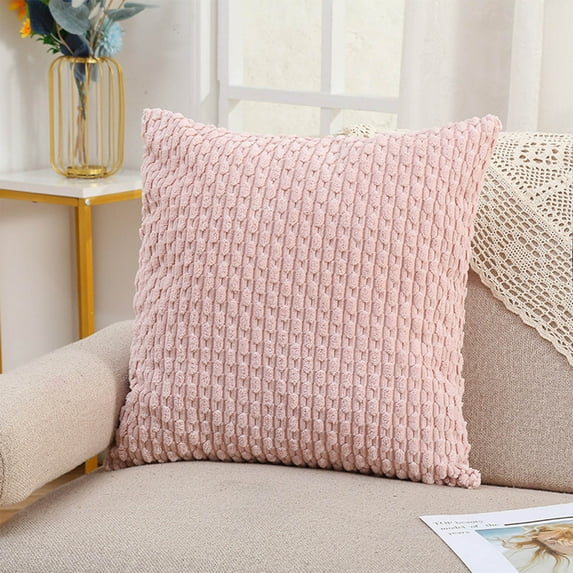 HongHeng 1Pc Decorative Pillow Covers 18x18 Inch Corduroy Throw Pillow Covers for Bed Couch Sofa Living Room Soft Cushion Cases