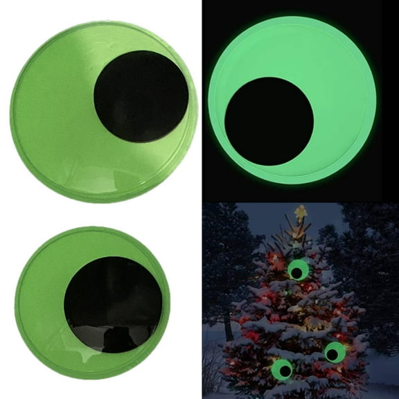 HongHeng 1Pc Luminous Giant Wiggle Eyes Christmas Self Adhesive Large Eyes Glow in the Dark Big DIY Craft Eyes for Christmas Decoration Stickers 5.92"
