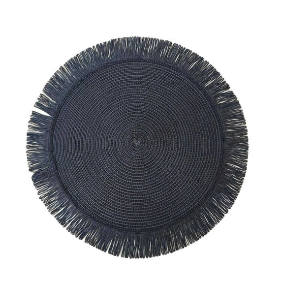 HongHeng 1Pc Macrame Placemats - Boho Cotton Woven Round Tassels Table Mats for Dining Room Kitchen Table Decor