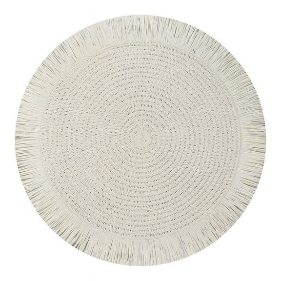 HongHeng 1Pc Macrame Placemats - Boho Cotton Woven Round Tassels Table Mats for Dining Room Kitchen Table Decor
