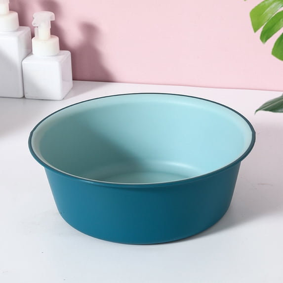 HongHeng 1Pc Plastic Wash Basin, Portable Round Laundry Hand Wash Dish Pan, Stackable Space Saving Camping Washing Tub for Kitchen Sink, Washing Storage Cleaning Supplies