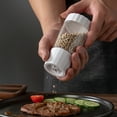thumbnail image 1 of HongHeng 1Pc Salt and Pepper Grinder, Salt Grinder Refillable Manual, Pepper Mill Salt Mill with Adjustable Coarseness, Plastic Salt and Pepper Shaker with Lid, 1 of 6