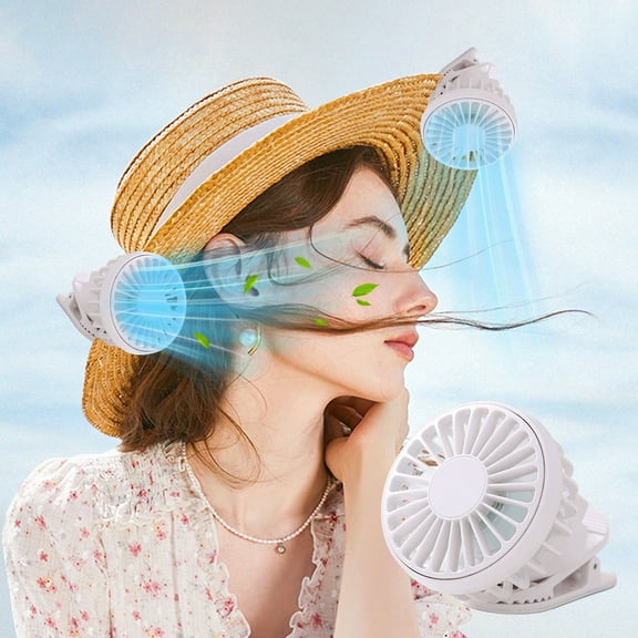 HongHeng 1Pc Solar fan, Electric Mini Clip-on Solar Fan Air Conditioner Cooling Cell Fan for Outdoor Home Travel Camping Hiking Cooling Ventilation