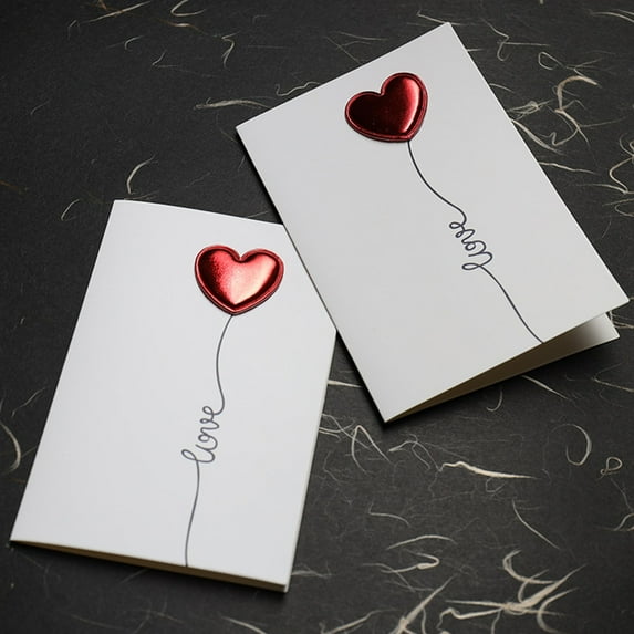 HongHeng 1Pc Valentines Day Cards, Blank Note Cards with Hearts, Anniversary Love Cards for Her or Him, Thank You Greeting Birthday Cards, 4 x 6 Inch (I Love You)
