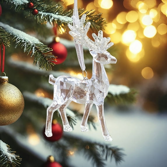 HongHeng 1Pc Xmas themed Christmas Tree Decorations Hanging Christmas Decorations Hand Blown Art Ornaments with Ropes for Christmas Xmas Party Decorations (Chirstmas Style)