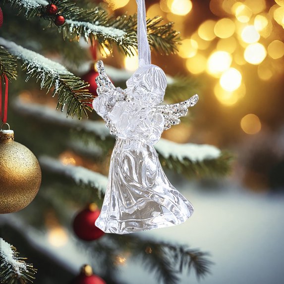 HongHeng 1Pc Xmas themed Christmas Tree Decorations Hanging Christmas Decorations Hand Blown Art Ornaments with Ropes for Christmas Xmas Party Decorations (Chirstmas Style)