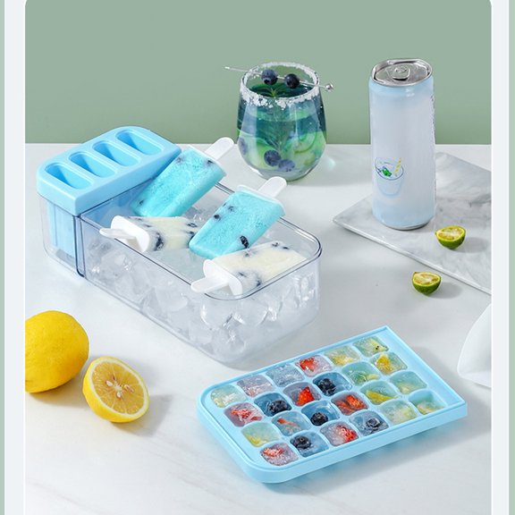 HongHeng 24- Double-layer Ice Cream Molder Two-in-one Food-grade DIY Large-capacity Ice Storage Box with Lid