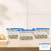 HongHeng 25Pcs Food Storage Slider Quart Bags - Leakproof Freshness-Lock Bags with Expandable Bottom- Food-Safe Slider Zipper Bags with Write On Label- Thick & Reusable Sandwich Bags