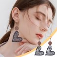 thumbnail image 1 of HongHeng 2Pcs Boho Geometric Love Heart Earrings Retro Lightweight Hollow Out Circle Drop Dangle Earrings for Women Bohemia Fashionable Statement Jewelry Valentine's Day Gifts, 1 of 6
