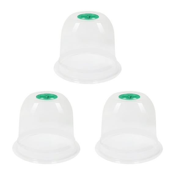HongHeng 3 Pack Garden Cloche Plant Dome Plant Cover Plastic Humidity Dome Reusable Plant Protector Mini Greenhouse Dome Plastic Plant Bell Cover