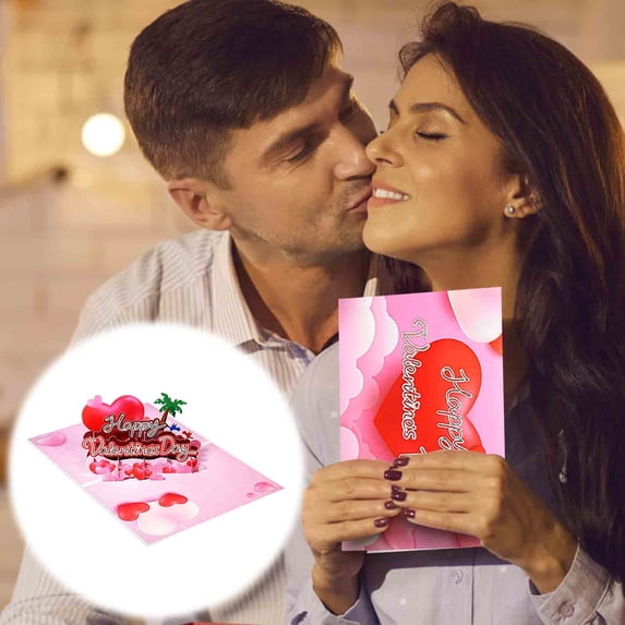 HongHeng 3D Happy Valentine's Day Pop Up Card, 11×7 inch, 3D Valentine Greeting Cards, Pop Up Valentine's Cards, Romantic Card, Anniversary Card for Wife, Husband, Couple
