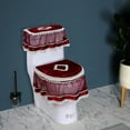 thumbnail image 1 of HongHeng 3PCS Toilet Seat Cover Set Toilet Seat Lid Tank Cover for Bathroom Lace Toilet Seat Cushion Washable, 1 of 6