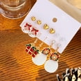 thumbnail image 1 of HongHeng 6 Pairs Christmas Stud Earrings for Women Chirstmas Tree Snowflake Bow Gift Box Santa Claus Gingerbread Earrings Set Xmas Holiday Gifts, 1 of 6