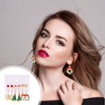 thumbnail image 1 of HongHeng 6 Pairs Christmas Stud Earrings for Women Chirstmas Tree Snowflake Bow Gift Box Santa Claus Gingerbread Earrings Set Xmas Holiday Gifts, 1 of 6