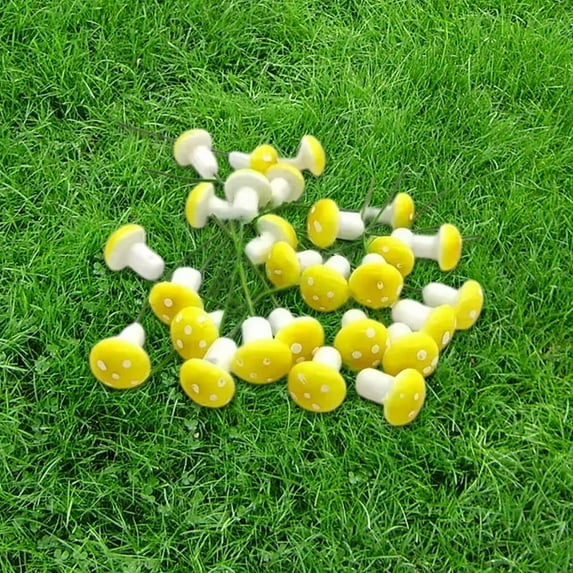 HongHeng 60 Pcs Mini Mushrooms for Miniature Fairy Garden Foam Mushrooms Miniature Figurines Garden Ornaments Model Garden Accessories for Micro Landscape, Plant Pots, Bonsai Craft