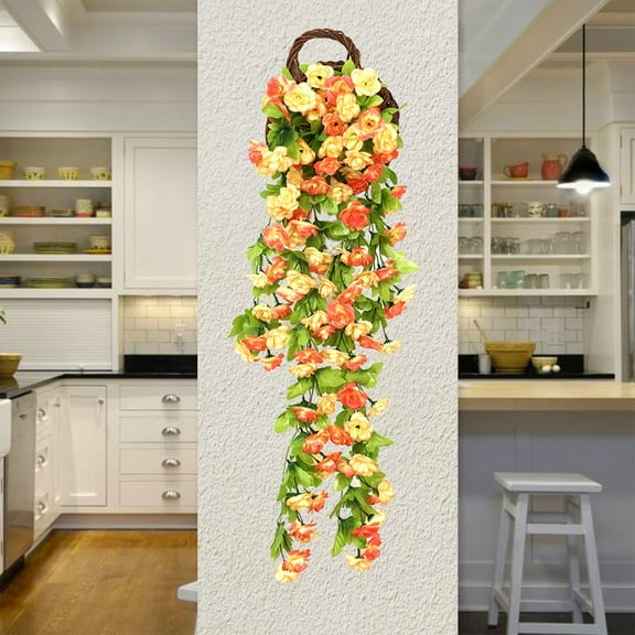 HongHeng Artificial Flowers, Violets, Hanging Flowers, Vines, Wall hangings, Hanging Orchids, Hanging Basket Flowers, Living Room Balcony, Home Decoration, Wall Hanging Flowers