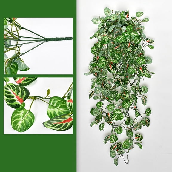 HongHeng Artificial Hanging Plants 1pc Artificial Outdoor Plants Fake Hanging Plant Faux Hanging Ivy Plant UV Resistant Plastic Plants