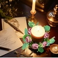 thumbnail image 1 of HongHeng Artificial Small Peony Greenery Wreaths: Small Wreath Candle Ring - Spring Floral Pillar Candle Ring Artificial Floral Decor for Candles Centerpieces for Home Wedding Décor, 1 of 6