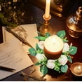 thumbnail image 1 of HongHeng Artificial Small Peony Greenery Wreaths: Small Wreath Candle Ring - Spring Floral Pillar Candle Ring Artificial Floral Decor for Candles Centerpieces for Home Wedding Décor, 1 of 6
