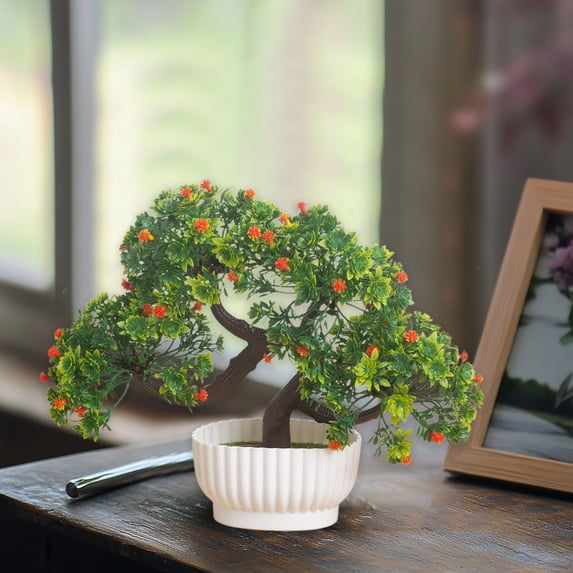 HongHeng Artificial Small Plant 1pc Fake Flower Potted Plant Bathroom for Indoor Decor Window Tabletop office Colorful