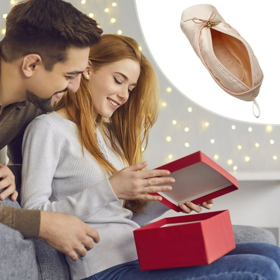 HongHeng Ballet Dance Shoe Makeup Bag for Little Girls, Ballerina Slipper Makeup Pouch Bag, Ballet Pointe Shoes Gifts (Pink)