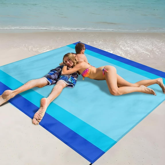 HongHeng Beach Blanket Waterproof Sandproof Beach Mat 78"×82" for 2-8 Adults Quick Drying Outdoor Picnic Mat Beach Accessories for Travel, Camping, Hiking