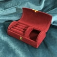 thumbnail image 1 of HongHeng Bead Velvet Travel Portable Arched Small Jewelry Box Jewelry Storage Box Fashion Jewelry Packaging Box, 1 of 6