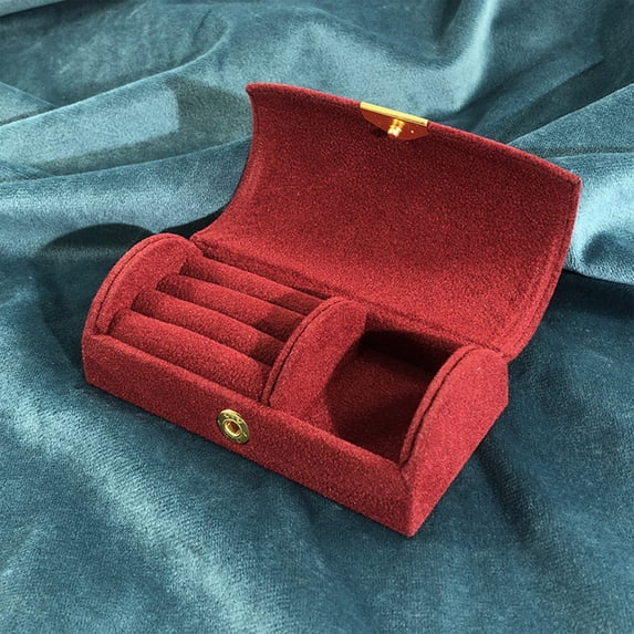 HongHeng Bead Velvet Travel Portable Arched Small Jewelry Box Jewelry Storage Box Fashion Jewelry Packaging Box