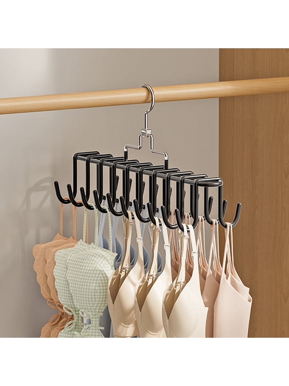 Bra Hanger, Tank Top Hanger, Bra Hangers for Closet Organizer, Wooden Closet Organizer with Hooks, Space-Saving Storage for Bras, Tank Tops, and Belts
