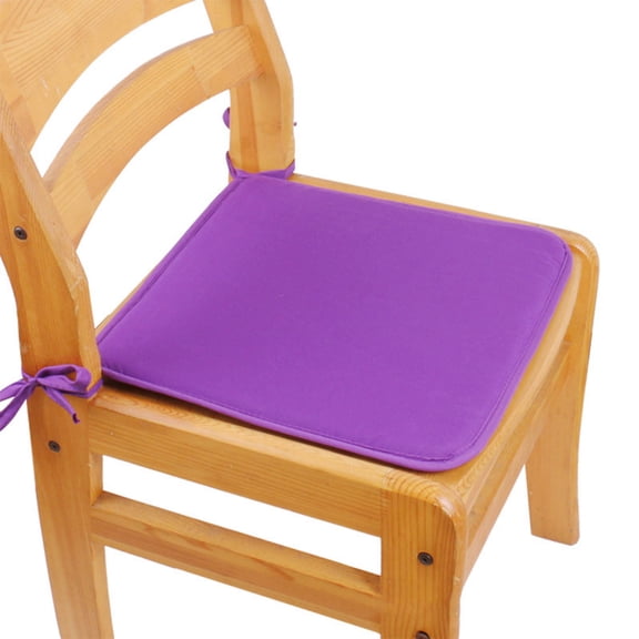 HongHeng Chair Cushion Memory Foam Pads with Ties Slip Non Skid Rubber Back Rounded Square 16" x 16"