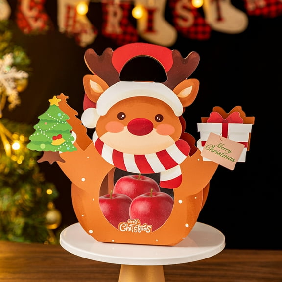 HongHeng Christmas Apples Box Portable Christmas Packaging Box Peaces Fruit Gift Box Gift Box Apples Bag