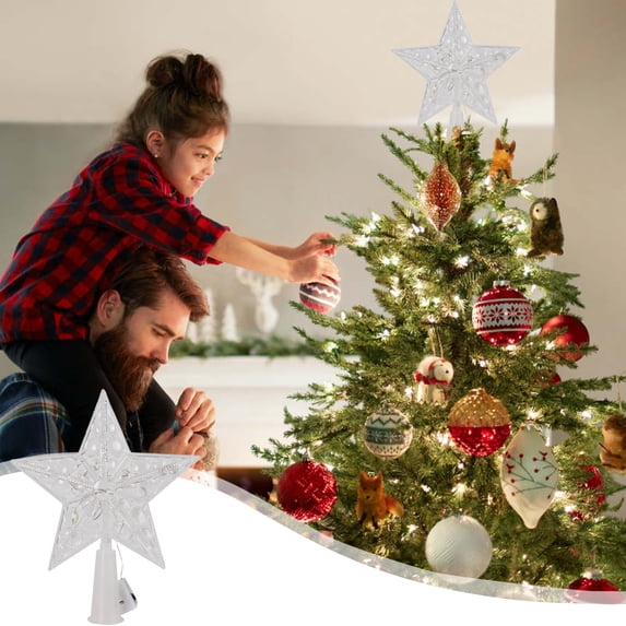 HongHeng Christmas Clearance! Christmas Hollow Star Tree Topper Christmas Decoration Holiday Tree Top Shatterproof Hollow Star Decoration Holiday Christmas Tree Decoration